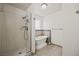 Bright bathroom featuring a standalone tub and separate shower at 1470 St Joseph St, Overton, NV 89040