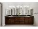 Bathroom featuring a double vanity, granite countertops, and ample storage at 1470 St Joseph St, Overton, NV 89040