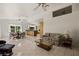 Open concept living area with tile floors, open kitchen, and dining area at 1470 St Joseph St, Overton, NV 89040