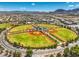 Aerial view of a well maintained baseball field complex in a residential community at 1605 Colloquium Dr, Henderson, NV 89014