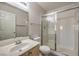 Bathroom featuring a glass shower, vanity, and essential fixtures at 1605 Colloquium Dr, Henderson, NV 89014