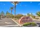 Arroyo Mesa community entrance with rock signage, landscaping, and gate at 1605 Colloquium Dr, Henderson, NV 89014