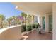This outdoor balcony has beautiful city and palm tree views, with sliding doors at 2857 Paradise Rd # 305, Las Vegas, NV 89109