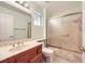Bathroom features a marble countertop vanity and shower/tub combination at 3104 Archwood Way, Las Vegas, NV 89134