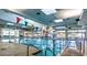 Bright indoor swimming pool area featuring windows and colorful flags at 3104 Archwood Way, Las Vegas, NV 89134