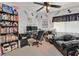 Bedroom-office with a white board and decorative books and paperclip decorations at 603 Fiddlehead Ave, Las Vegas, NV 89183