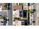 An aerial view of a neighborhood featuring multiple homes equipped with solar panels at 7364 Marbury St, Las Vegas, NV 89166