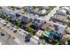 An aerial view shows a row of houses, some with pools and solar panels at 7364 Marbury St, Las Vegas, NV 89166