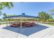 Covered picnic area with multiple picnic tables, perfect for outdoor gatherings and relaxation at 851 Offerman Ave, Las Vegas, NV 89123