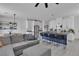 Open-concept living area with a modern kitchen, island seating, and stylish decor throughout at 9641 Rankin Ridge Ct, Las Vegas, NV 89178