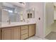 Bathroom featuring double vanity, tile floors, and shower stall at 1012 Vanier Ct, Henderson, NV 89052