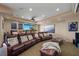 In-home theater room with leather recliners and a projector at 1472 Macdonald Ranch Dr, Henderson, NV 89012