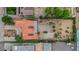 Aerial view of a single-story home featuring a well-manicured front yard and spacious backyard at 3065 S Torrey Pines Dr, Las Vegas, NV 89146