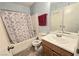 Cozy bathroom with tub and modern vanity at 350 S Durango Dr # 220, Las Vegas, NV 89145