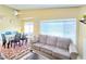 Open-concept living and dining area with a ceiling fan for added comfort at 350 S Durango Dr # 220, Las Vegas, NV 89145