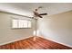 Bedroom with ceiling fan and a bright window at 3753 S Rosecrest Cir, Las Vegas, NV 89121