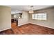 Cozy dining area boasts a charming chandelier and bright window at 3753 S Rosecrest Cir, Las Vegas, NV 89121