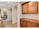 Hallway with wood cabinets and shelves at 4017 Kristina Lynn Ave, North Las Vegas, NV 89081