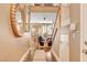 Hallway with stairway and beautiful hardwood floors leading to the Living Room at 4017 Kristina Lynn Ave, North Las Vegas, NV 89081