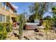 Lush backyard features a hot tub and comfortable seating, perfect for outdoor relaxation at 4017 Kristina Lynn Ave, North Las Vegas, NV 89081