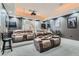 Relaxing home theater features tiered seating and surround sound at 5367 Secluded Brook Ct, Las Vegas, NV 89149