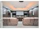 Comfortable home theater features tiered seating at 5367 Secluded Brook Ct, Las Vegas, NV 89149