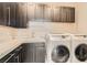 Convenient laundry room features washer, dryer, sink and storage at 5367 Secluded Brook Ct, Las Vegas, NV 89149