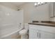 Clean bathroom with updated vanity, lighting, and shower-tub combo at 8804 River Pines Ct # 202, Las Vegas, NV 89117