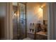 Contemporary bathroom showcasing a glass-enclosed shower and modern fixtures at 9905 Fox Springs Dr, Las Vegas, NV 89117