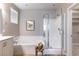 Beautiful bathroom with a large soaking tub and separate glass-enclosed shower at 16 Cresta Villa Ct, Henderson, NV 89011