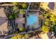 Aerial view of the community pool and seating at 3975 N Hualapai Way # 212, Las Vegas, NV 89129