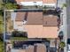 Stunning aerial view of home highlighting the tile roof, landscaping, and outdoor living spaces at 8228 Lauderdale Ct, Las Vegas, NV 89128