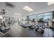 Well-equipped gym with treadmills, elliptical machines, and weightlifting equipment with amazing city views at 150 Las Vegas Blvd # 1507, Las Vegas, NV 89101