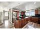 Modern kitchen featuring stainless steel appliances and an island with breakfast bar at 150 Las Vegas Blvd # 1507, Las Vegas, NV 89101