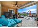 Spacious patio featuring an outdoor grill, cushioned seating, and a great view at 19 Contrada Fiore Dr, Henderson, NV 89011