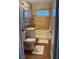 Cozy bathroom featuring a shower-over-tub, neutral tile, and built in shelving at 419 National St, Henderson, NV 89015