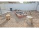 A charming backyard fire pit surrounded by rustic seating, perfect for cozy evenings at 4666 Plata Del Sol Dr, Las Vegas, NV 89121