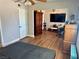 Spacious bedroom with laminate flooring and ceiling fan at 4682 Tamalpias Ave, Las Vegas, NV 89120