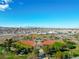 Overhead view of baseball field, park, and picnic areas with trees and community buildings at 9795 La Cienega St, Las Vegas, NV 89183