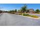 A well-maintained street view in a residential community with lush landscaping at 10410 Poplar Park Ave, Las Vegas, NV 89166