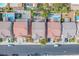 Aerial view of a property with a well-maintained backyard and surrounding neighborhood at 10432 Britton Hill Ave, Las Vegas, NV 89129