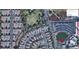 Aerial view shows proximity to baseball parks, open spaces, neighborhood, and street layout at 1551 Boundary Peak Way, Las Vegas, NV 89135
