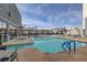 Inviting community pool with lounge chairs and beautiful city views at 211 E Flamingo Rd # 620, Las Vegas, NV 89169