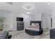 Main bedroom with a round bed, accent furniture, and modern design at 3 Chatmoss Rd, Henderson, NV 89052