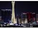 View of the Stratosphere tower and surrounding Las Vegas skyline at night at 353 E Bonneville Ave # 1302, Las Vegas, NV 89101