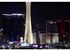 Nighttime view of the Stratosphere tower and the vibrant Las Vegas strip at 353 E Bonneville Ave # 1302, Las Vegas, NV 89101