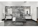 A stylish main bathroom features dual vanities, marble-look tile, and a spacious glass-enclosed shower at 3740 Caesars Cir, Las Vegas, NV 89120