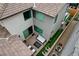 Backyard aerial view features a patio, landscaping, and privacy at 4177 Railhead Pass Ave, Las Vegas, NV 89141