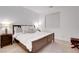 Bright bedroom featuring neutral tones, a window with shade, and a comfortable king-size bed at 4177 Railhead Pass Ave, Las Vegas, NV 89141