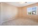 Neutral bedroom featuring plush carpet, a sunny window, and neutral walls at 7098 Seabirds Pl, North Las Vegas, NV 89084